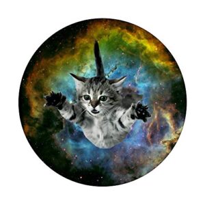 Cat Space funny Pets Kitten lovers Gift PopSockets PopGrip: Swappable Grip for Phones & Tablets