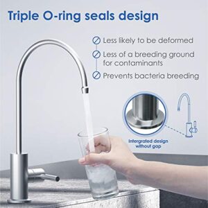 Waterdrop Drinking Water Faucet, Reverse Osmosis Faucet, RO Faucet, Filtered Water Faucet, Water Dispenser Faucet, Water Filter Faucet for Kitchen Sink, Beverage Faucet, Stainless Steel, Lead-Free