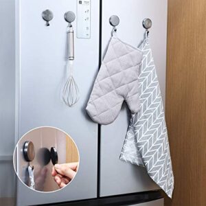 Jetec 6 Pcs Magnetic Hooks for Fridge Magnetic Wreath Hanger Attract Reliable Neodymium Magnetic Hooks for Christmas Kitchen, House, Workplace, Office and Garage Door Decoration