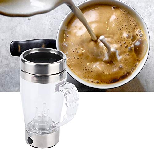 Yosoo123 350ml Automatic Electric Coffee Self Stirring Cup, Stainless Steel Mixing Mug, for Coffee, Tea, Hot Chocolate Milk