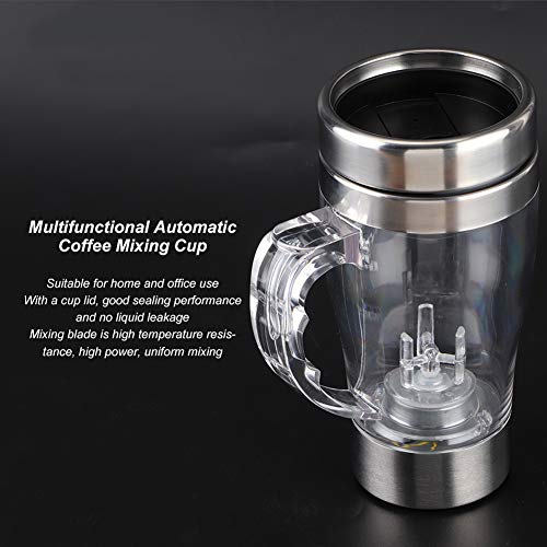 Yosoo123 350ml Automatic Electric Coffee Self Stirring Cup, Stainless Steel Mixing Mug, for Coffee, Tea, Hot Chocolate Milk