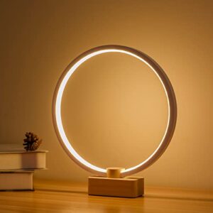 lonrisway led wood table lamp, bedroom bedside night light, dimmable led lighting, creative home decor, unique house warmging gift 1.3m cable, 5w 350lm nightstand lamps