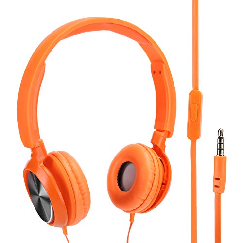 eboxer-1 3.5mm Port On Ear Gaming Headphone Portable Headset, Stereo Music Headset, Kids Headphones Gift for Kids PC Lartop Phone(Orange)