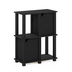 furinno brahms storage shelf, 3-tier, black oak/black