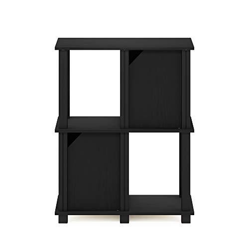 Furinno Brahms Storage Shelf, 3-Tier, Black Oak/Black