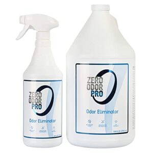 zero odor –professional odor eliminator bundle- eliminate extreme air & surface odor– patented molecular technology best for strong, persistent odor- smell great again, 32oz & 128oz refill