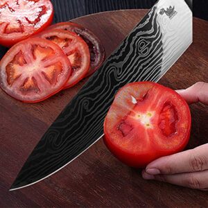 8 Inch Professional Damascus Chefs Knife，Pro Kitchen Knife, German High Carbon Stainless Steel Knife with Ergonomic Handle(8-Inch)