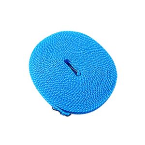 icjjl clothesline adjustable windproof clothes drying rope portable hanging rope for home use, camping travel, indoor outdoor laundry plastic non-slip(8m) (blue)