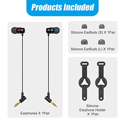 AMVR Noise Isolating Earbuds Earphones Custom Made Only for Oculus Quest 1 VR Headset, with 3D 360 Degree Sound in-Ear Headphones and Earphone Silicone Holders ( 1 Pair )