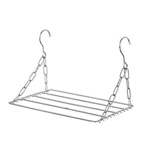 beerty foldable shoes drying rack with 36/100 hooks clips stainless steel clothes airer hanger rack for home and outdoor