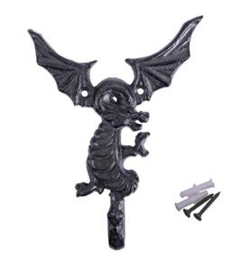cast iron dragon wall hook decorative vintage hanger for coats, hats, keys and towels by topfunyy (dragon- Ⅱ)