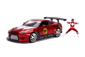 jada 1:24 diecast 2009 nissan gt-r with red ranger figure for boys