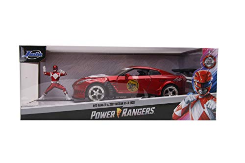 Jada 1:24 Diecast 2009 Nissan GT-R with Red Ranger Figure for Boys