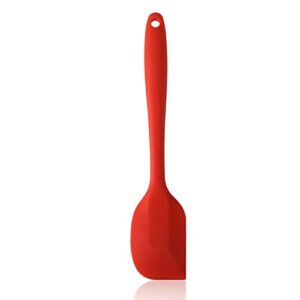 jianyi silicone spatula, one piece design flexible scraper, nonstick small rubber kitchen utensils for cooking, baking and mixing - red