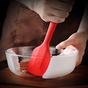 JIANYI Silicone Spatula, One Piece Design Flexible Scraper, Nonstick Small Rubber Kitchen Utensils for Cooking, Baking and Mixing - Red