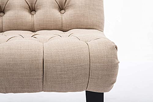 Haobo Home Armless Accent Chair Button Tufted Slipper Chair Side Chair for Living Room Dining Room Bedroom Funiture