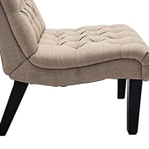 Haobo Home Armless Accent Chair Button Tufted Slipper Chair Side Chair for Living Room Dining Room Bedroom Funiture