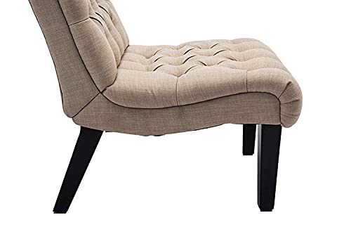 Haobo Home Armless Accent Chair Button Tufted Slipper Chair Side Chair for Living Room Dining Room Bedroom Funiture