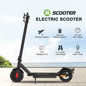 Electric Scooter 7.5AH Long-Range Battery 8.5" Pneumatic Tires Up to 15 Miles Range Powerful 250W Motor Max Speed 15.5 MPH, UL Certified Adult Foldable and Portable E-Scooter for Commute & Travel