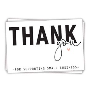 50 simple modern 4x6 thank you for supporting small business cards - customer thank you for order cards - small online business package insert