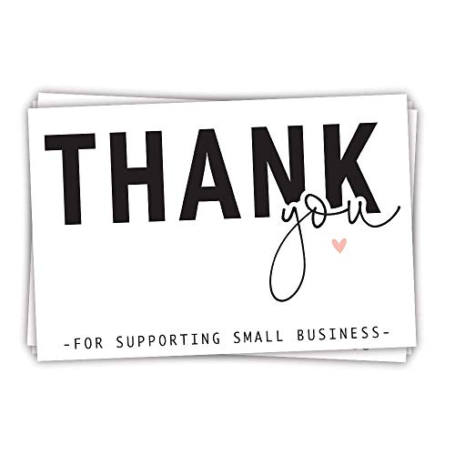 50 Simple Modern 4x6 Thank You for Supporting Small Business Cards - Customer Thank You for Order Cards - Small Online Business Package Insert