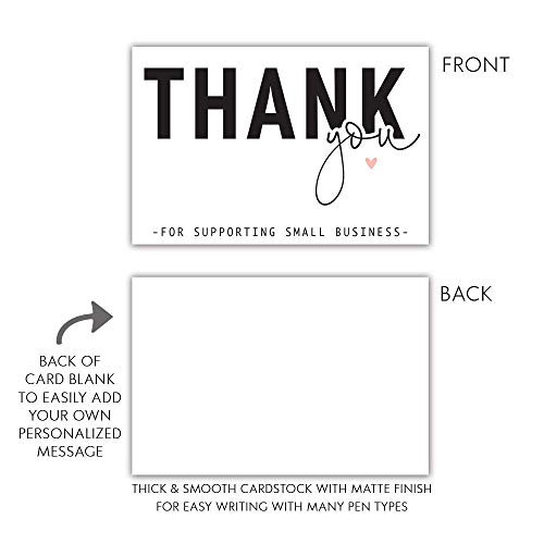 50 Simple Modern 4x6 Thank You for Supporting Small Business Cards - Customer Thank You for Order Cards - Small Online Business Package Insert