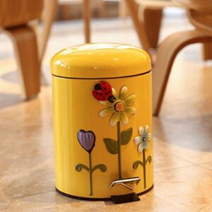 trash can bathroom wastebasket trash can, waste basket garbage can for bathroom, bedroom, kitchen, home office, dorm, college, teal blue bathroom kitchen toilet desktop (color : yellow)