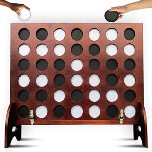 swooc games - giant four in a row (all weather) outdoor game with carrying case and noise reducing design - 60% quieter - jumbo connect 4 discs to win - oversized yard game for kids, adults, & family