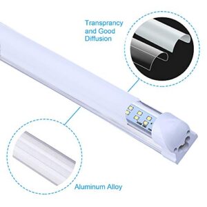 8FT LED Light Fixtures, 72W, 6000K Cool White, Fluorescent Light Replacement, Linkable led Tube Lights 8foot for Cooler,Garage, Warehouse,Basement,Frosted Lens(12-Pack), Ship from USA