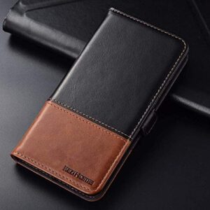 KEZiHOME Note 20 Ultra Case, Genuine Leather [RFID Blocking] Galaxy Note 20 Ultra 5G Wallet Case Credit Card Slot Flip Magnetic Stand Case for Samsung Galaxy Note 20 Ultra 2020 (Black/Brown)