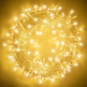 xunxmas 33ft 100 led string lights indoor outdoor, super bright warm white christmas lights with 8 lighting modes, extendable waterproof fairy lights for bedroom patio party christmas tree decor