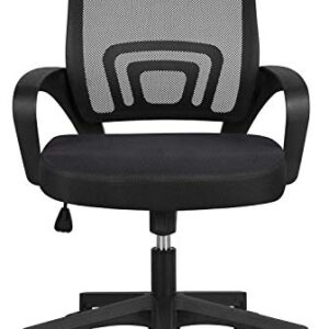 Payhere Executive Task Ergonomic Desk Home Computer Gaming Office Chair Mesh Working Chair with Mid-Back Lumbar Support Armrest Modern Adjustable Swivel Rolling Desk Chair for Women Men, Black