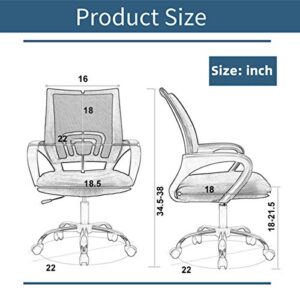 Payhere Executive Task Ergonomic Desk Home Computer Gaming Office Chair Mesh Working Chair with Mid-Back Lumbar Support Armrest Modern Adjustable Swivel Rolling Desk Chair for Women Men, Black