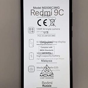 Xiaomi Redmi 9C Smartphone, 3 GB + 64 GB, 6.53 "HD + Dot Drop Display 5000mAh (typ), con Sblocco Faccial AI, 13 MP, Tripla Fotocamera, Grigio (Midnight Grey)