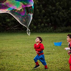 4 Big Bubble Wands & WOWMAZING Giant Bubble Powder Mix-6 Packets Makes 6 GALLONS | Turns Dish Detergent into Big Bubbles | Non Toxic Safe & Natural | Birthdays, Outdoor Family Fun for Girls & Boys