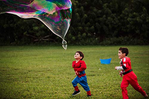 4 Big Bubble Wands & WOWMAZING Giant Bubble Powder Mix-6 Packets Makes 6 GALLONS | Turns Dish Detergent into Big Bubbles | Non Toxic Safe & Natural | Birthdays, Outdoor Family Fun for Girls & Boys