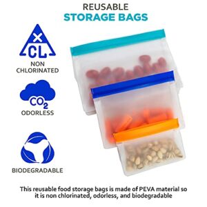 Reusable Ziplock Silicone Food Storage Bags Resealable Plastic Flat Standing Exultimate