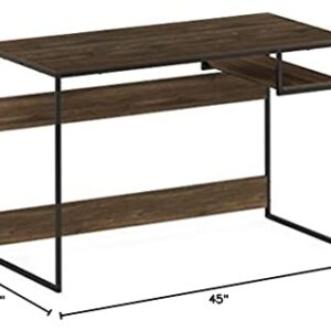 FURINNO Moretti Lifestyle Study Desk, 45 Inches, Columbia Walnut