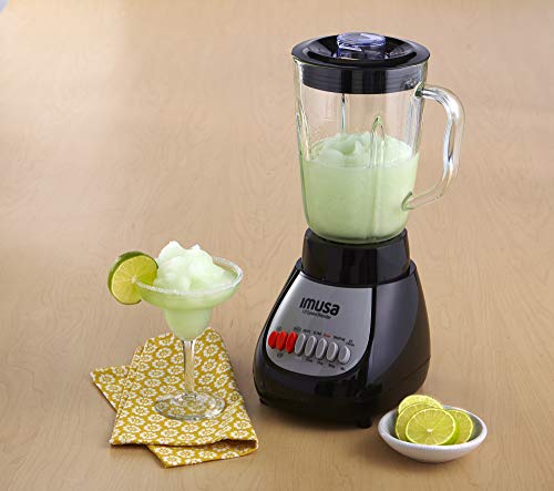 IMUSA USA GAU-80313B Black 10-Speed Blender with Glass Jar 4, 42 oz