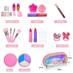 Bakeling Kids Makeup Kit for Girl, 21 Pcs Makeup Kids,Play Makeup for Little Girls Age 3,Makeup for Kids, Toddler Makeup Kit, Girls Play Makeup Set Washable Makeup Toys for Party/Cosplay,Girls Toys