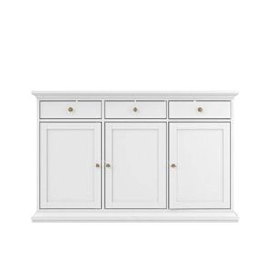 Pemberly Row Contemporary Sideboard Cabinet, Buffet Credenza with 3 Doors and 3 Drawers in White