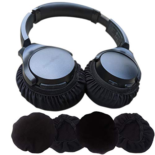 HONBAY 2Pairs Stretchable and Washable Headphone Covers Earcup Protectors Headset Earpad Cloth Cover for Gym Training Aviation Racing Gaming Headsets