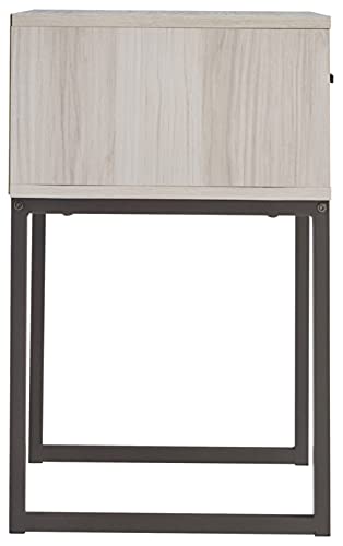 Signature Design by Ashley Socalle Modern Industrial Nightstand, Natural Beige