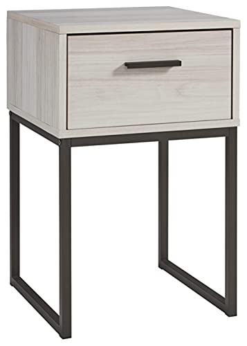 Signature Design by Ashley Socalle Modern Industrial Nightstand, Natural Beige