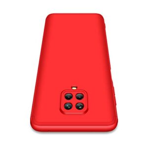 COTDINFORCA Compatible with Redmi Note 9 Pro Case Ultra-Thin Shockproof Case Hard Tough Case Anti-Drop Full Body Protective Cover Case for Xiaomi Redmi Note 9 Pro/Note 9S. 3 in 1- Red