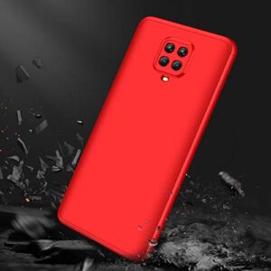 COTDINFORCA Compatible with Redmi Note 9 Pro Case Ultra-Thin Shockproof Case Hard Tough Case Anti-Drop Full Body Protective Cover Case for Xiaomi Redmi Note 9 Pro/Note 9S. 3 in 1- Red