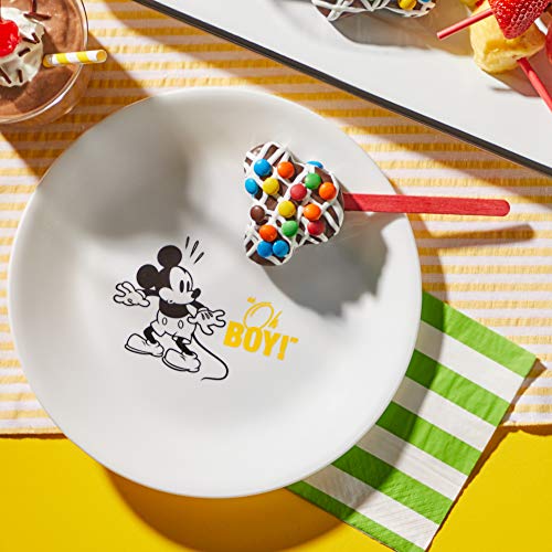 Corelle Vitrelle 8-Piece Salad Plate Set, Triple Layer Glass and Chip Resistant, Lightweight Round Plates and Bowls Set, Disney's Mickey Mouse - The True Original