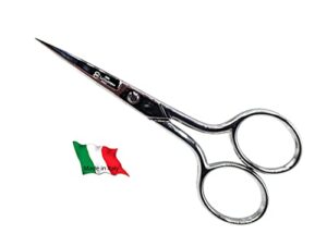ultima 4 inch embroidery scissors – drop forged carbon steel embroidery sheers, straight blade, chrome plated & made in italy