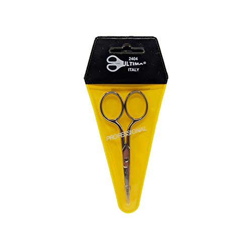 Ultima 4 Inch Embroidery Scissors – Drop Forged Carbon Steel Embroidery Sheers, Straight Blade, Chrome Plated & Made in Italy