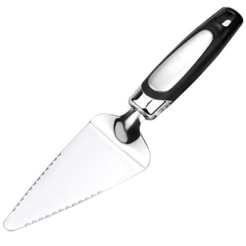 HQDeal Stainless Steel Pie Server Pizza Cake Cutter, Serrated Edges on Both Sides Suitable for Right-handed or Left-handed Chef